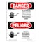 Signmission Safety Sign, OSHA Danger, 14" Height, Electrical Equipment Authorized Bilingual Spanish OS-DS-D-1014-VS-1195 - alternate 1